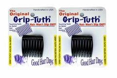 4 Combs x Good Hair Days Grip-Tuth® 1 1/2″ Black Tuck combs Made in USA 40074