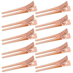 50pcs Hairdressing Double Prong Curl Clips, Wobe 1.8″ Styling Section Metal