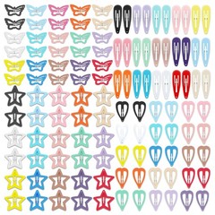 120Pcs Hair Clips for Girls,Non Slip Metal Snap Hair Clips for Kids Star & Butte