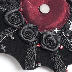 Gothic Hair Clip Bat and Roses Charms Hair Accessory by Devil Fashion
