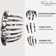 French Amie 7 Teeth Handmade Celluloid Side Hair Comb for Women and Girls