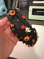Black Halloween Pumpkin & Ghost Embellished Headband