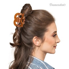 Framendino, 3 Pack Bread Hair Claw Clips Funny 1 Count (Pack of 3), Brown