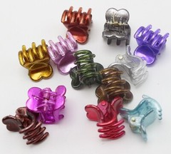 12/24pcs Mixed Color Plastic Cute Heart Mini Hair Claw Clip 15mm Hairpins Kids