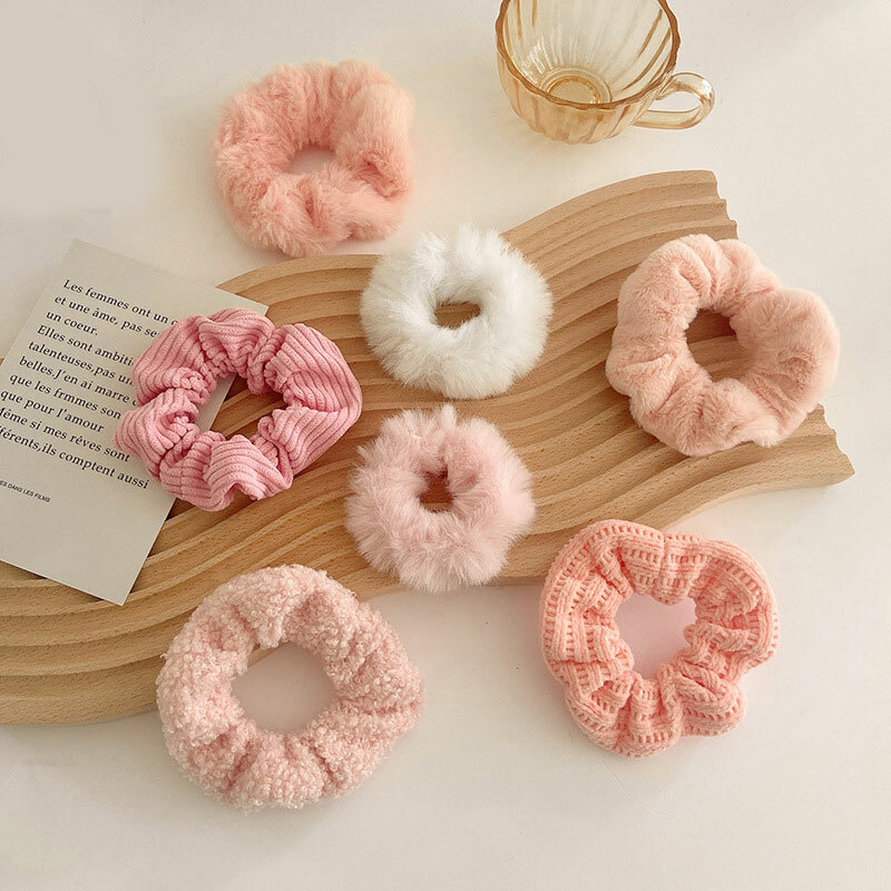 7x Velvet Plush Hair Scrunchies Elastic Hair Rope Ties Ponytail Holder Headband