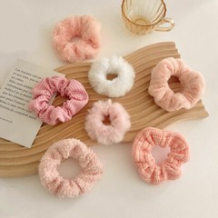 7x Velvet Plush Hair Scrunchies Elastic Hair Rope Ties Ponytail Holder Headband