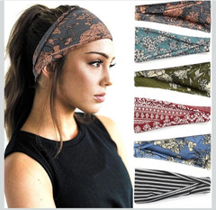 New YONUF Flower Design Boho Headband Wide Workout Hair Accessories – Pack of 6