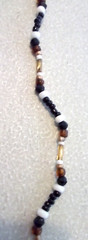 NEW NOS Handmade Hanging BLACK WHITE GLASS BEADS Fashion Metal ROACH HAIR CLIP
