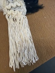 Sajeela Feathered & Fringe Barrette Vintage Black & White