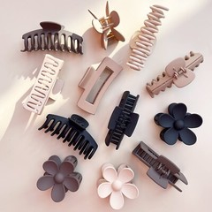 Versatile 12 Large Hair Clips – Non-Slip Matte Claw Clips in Neutral Colors