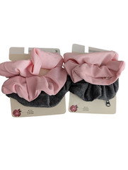 6 Pcs Scrunchies w Hidden Zipper Hair Ties Storage for Women Girls Pinks Gray