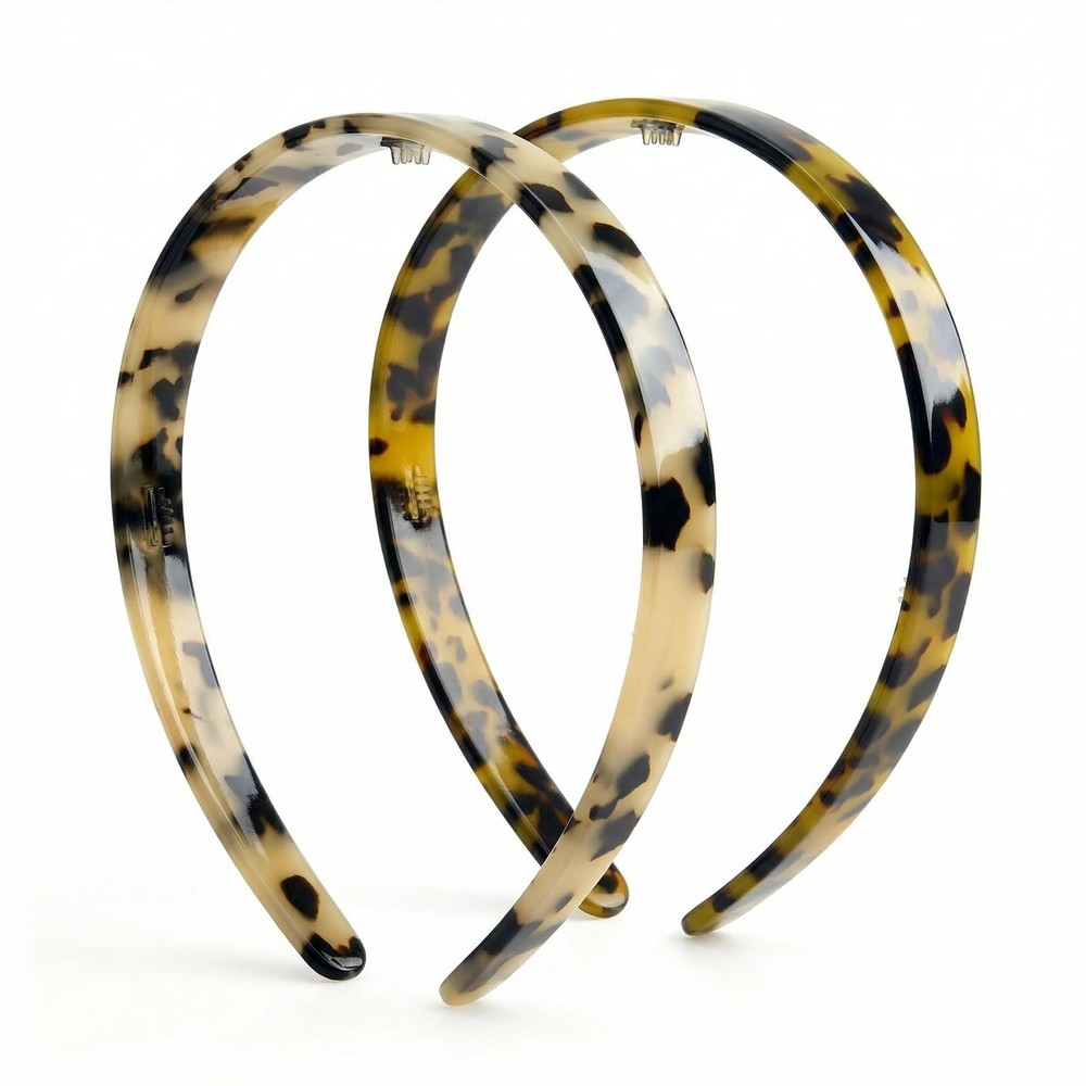 2 Pack Headbands for Tortoise Shell Hair Band Acetate Resin Fashion Hair Style