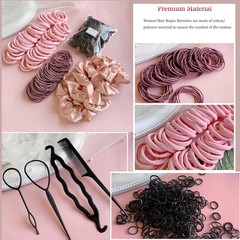 755PCS Pink Hair Accessories Set – Ponytail Holders, Scrunchies & Hair Ties