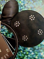 Loungefly Disney Minnie Mouse Black Minnie Ears Headband Bow Swarovski Crystals