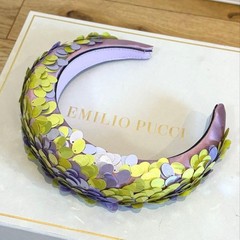 EMILIO PUCCI Glitter Headband Satin Sparkle Hair Accessory