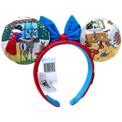 Disney Snow White 100th Headband Blue Bow Minnie Mouse Ears for Princess Girls