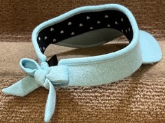 NWT Lele Sadoughi Terry Cloth Luxury Visor Stretch Bow Golf Country Club Pool OS