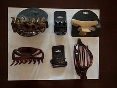 Women’s Hair Accessories Mixed Lot Of 6 Claw Clips/Barrettes S/M/L Hair