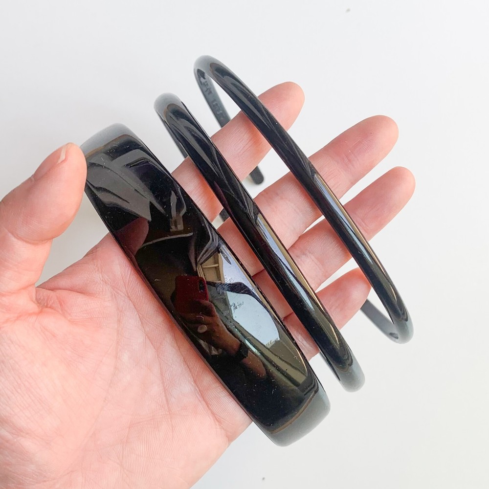 3pcs Mix Size Fashion Black Plastic Headband Hairband Set