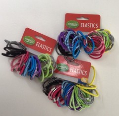 3 SET OF 36 COUNT SIMPLIFY ELASTIC HAIR TIES FOR ALL HAIR TYPES, MULTICOLORED