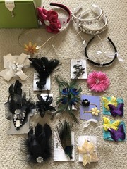 ICING & CLAIRE’S LOT OF 20 JEWEL FEATHER RHINESTONE HAIR CLIPS PINS HEAD BANDS