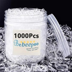 Clear Hair Ties, 1000Pcs Mini Clear Elastic Hair Bands for Girls Women, Small Ru