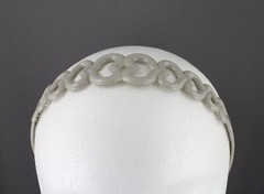 Grey head band hearts plastic 1 5/16″ wide hair band accessory heart grip teeth