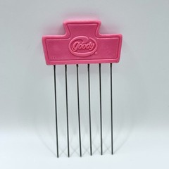 Vtg 70s 80s Goody Hair Lift Pick Tease Comb USA Made Purse Size Retro Pink 5128