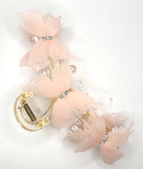 Butterfly Hair Claw Clip Elegant with Pearl Bow Grip for Women Girls Bridal Gift