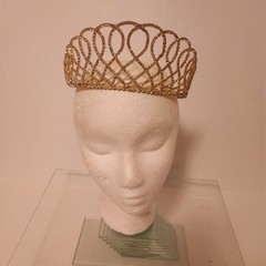 Gold and rhinestone Tiara 2.5 inch tall