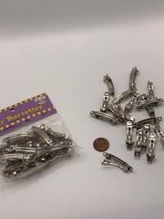 43 pieces 1-1/2″ Hair Clip Barrette Silver New craft supply lot Free shipping