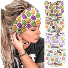 4 PCS Easter Egg Knotted Headbands Soft Cloth Hair Wrap Fashion Accessories