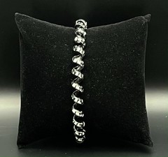 Black & White Hair Scrunchie Plastic Elastic Hair Bands Circle Spiral Hair Tie