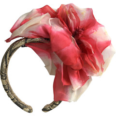 DOLCE & GABBANA Diadem Multicolor Floral Applique Silk Women Headband 1400usd