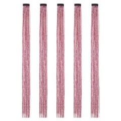 Colorful Tinsel Hair Extensions Clip in Synthetic for Women Girls Christmas Gift