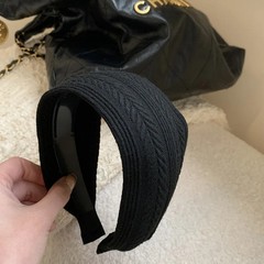 Internet Celebrity’s Same Solid Color Wide Edge Striped Yarn Headband High Head