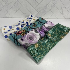 Lot of 4 Handmade Turbans Headwraps – Floral – Polka Dots
