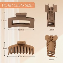4 PCS Cloud Claw Clips for Women, 1 Count (Pack of 4), Brown-black