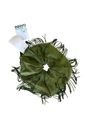 Ganni Green Fringe Linen Scrunchie – NEW $68