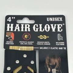 Hairglove 4” Black Leather Pony Tail Holder With Fringe/ Biker Wear