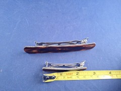 Vintage Goody 1980’s 4.5″ & 2.5″ Faux Tortoise Shell Hair Barrettes Lucite *16-B