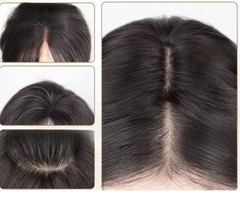 3.15″x4.3″ Traceless Front Lace Silk-Effect Base 100% Human Hair Topper 12″