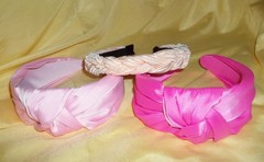 Lot Of 3 Hair accessories HAIR HEAD BANDS pastels pinks and peach MS. RACHAEL