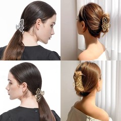 6 Packs Large Metal Butterfly Hair Claw Clips, Lady Thick