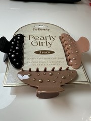 ProBeauty Essentials Women’s Pearly Girly Hair Claw Clips 3 Pack Pearl Plastic