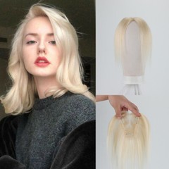 3.5″x4″ Thin Swiss 100% Human Hair Topper Wiglet Clip in 10″ Black, Brown, Blond