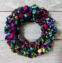 handmade crochet hair scrunchie ribbon pony tail holder stained glass 1pc