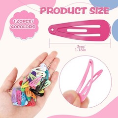 120 Pcs 40 Colors Metal Small Snap Hair Clips, 1.2 Inch Mini Hair Barrettes H…