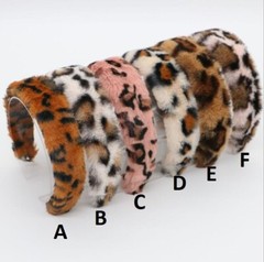 Luxurious faux-fur fuzzy leopard-pattern headbands – good quality