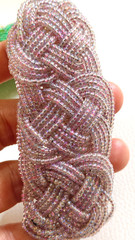 Lot of 2 Vintage Sun Violet Winny Beaded Braided Hair Barrettes Made in Japan